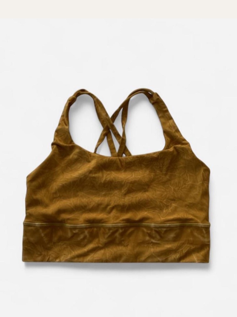 Lululemon Sports Bra Size 6 Mustard Gold Criss Cross Strappy Longline Yoga Bra